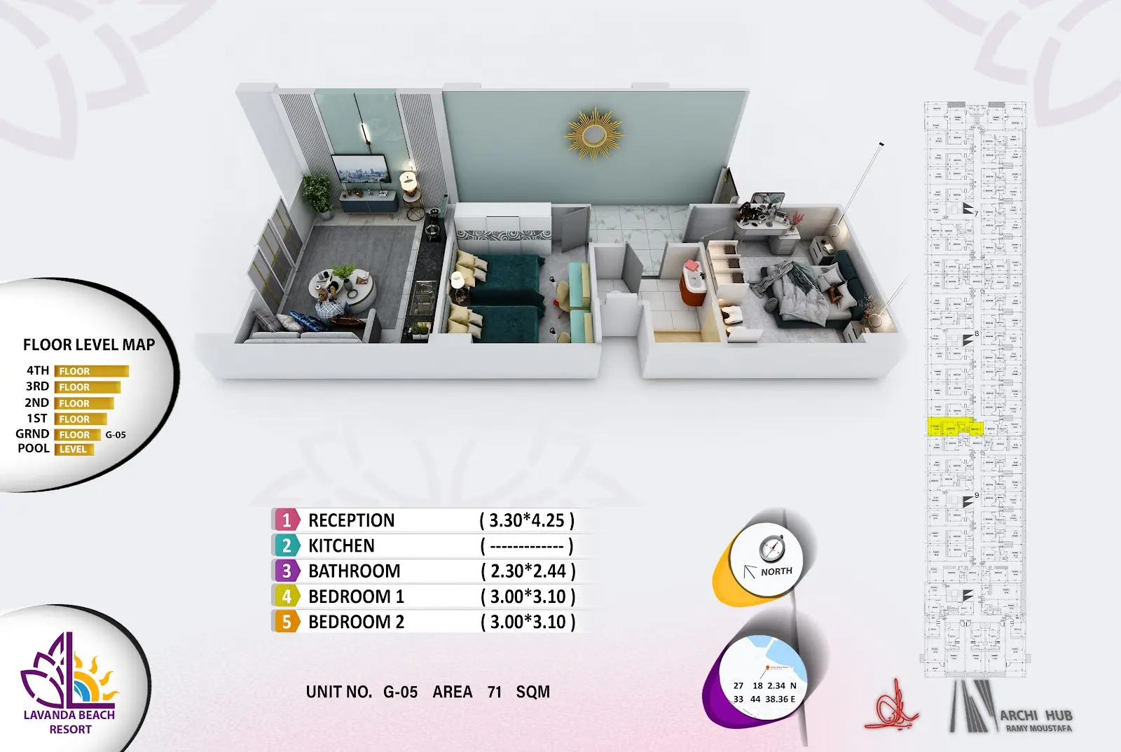 2-bedroom apartment G5, building 8 — Lavanda Beach Resort