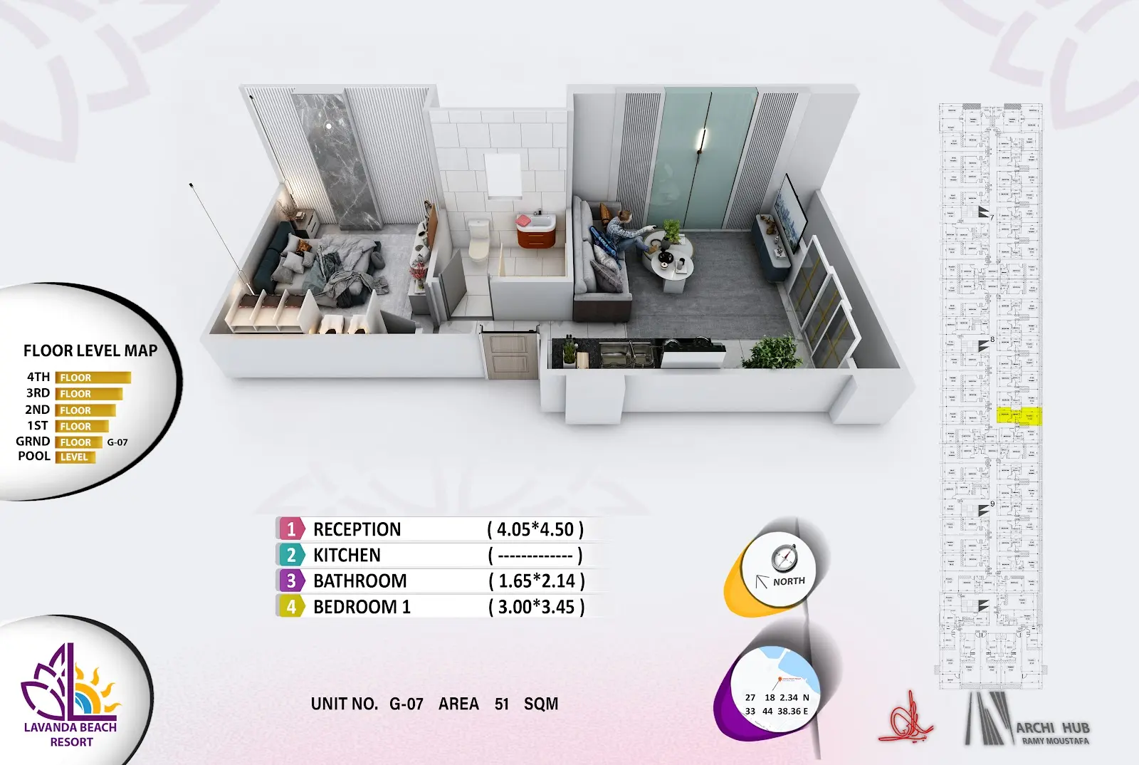 1-bedroom apartment G7, building 8 — Lavanda Beach Resort