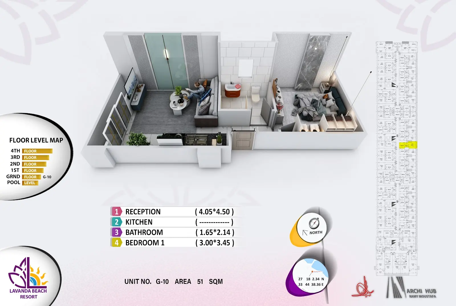 1-bedroom apartment G10, building 8 — Lavanda Beach Resort