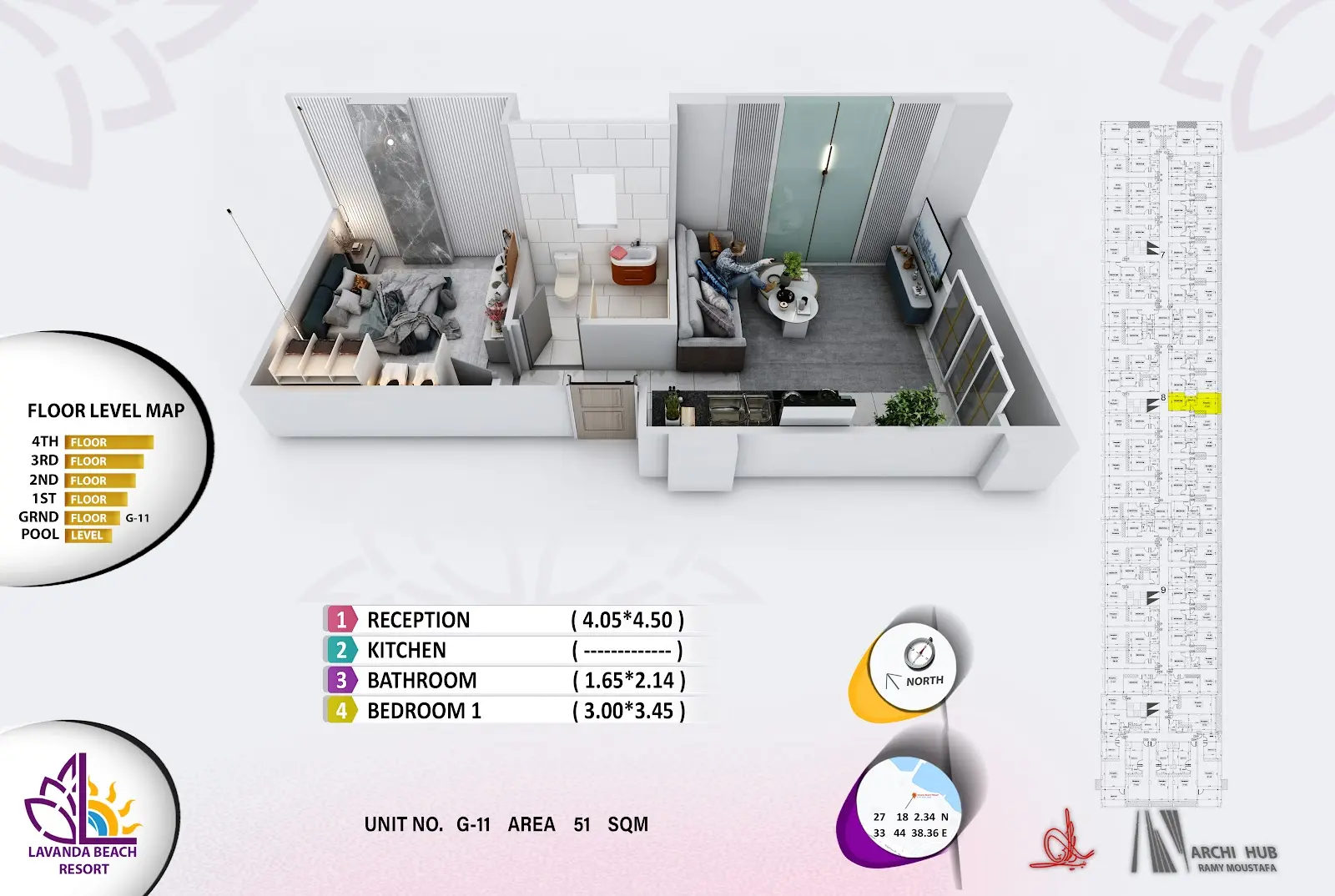 1-bedroom apartment G11, building 8 — Lavanda Beach Resort