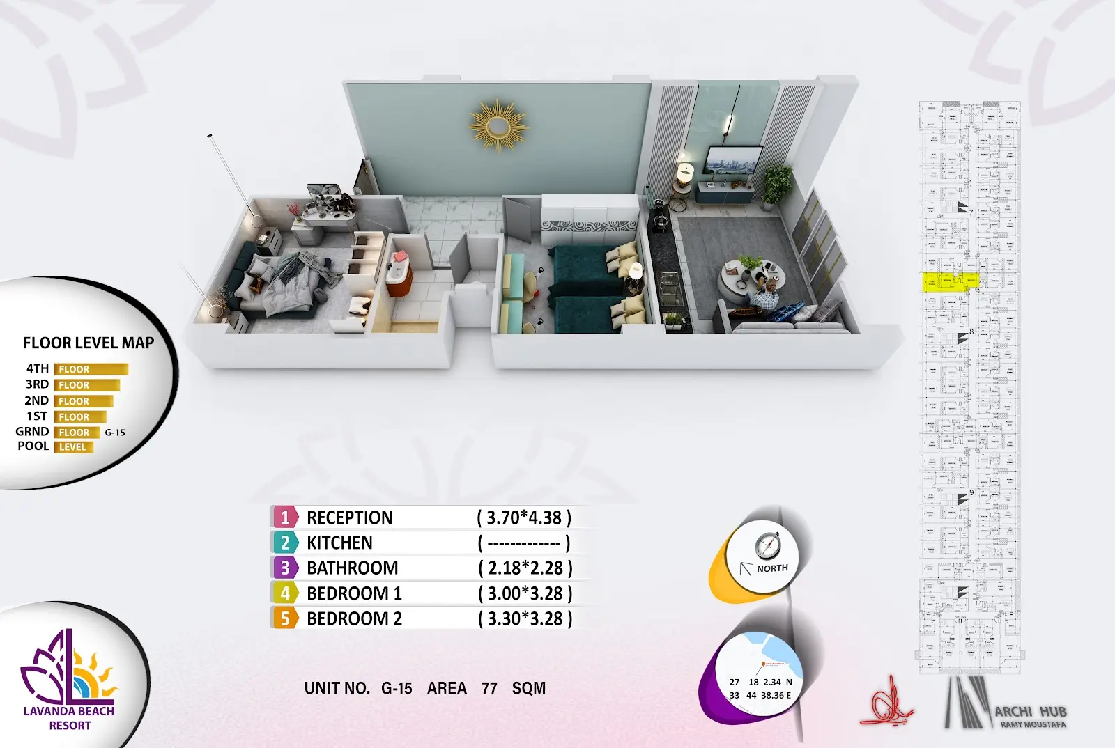 2-bedroom apartment G15, building 8 — Lavanda Beach Resort
