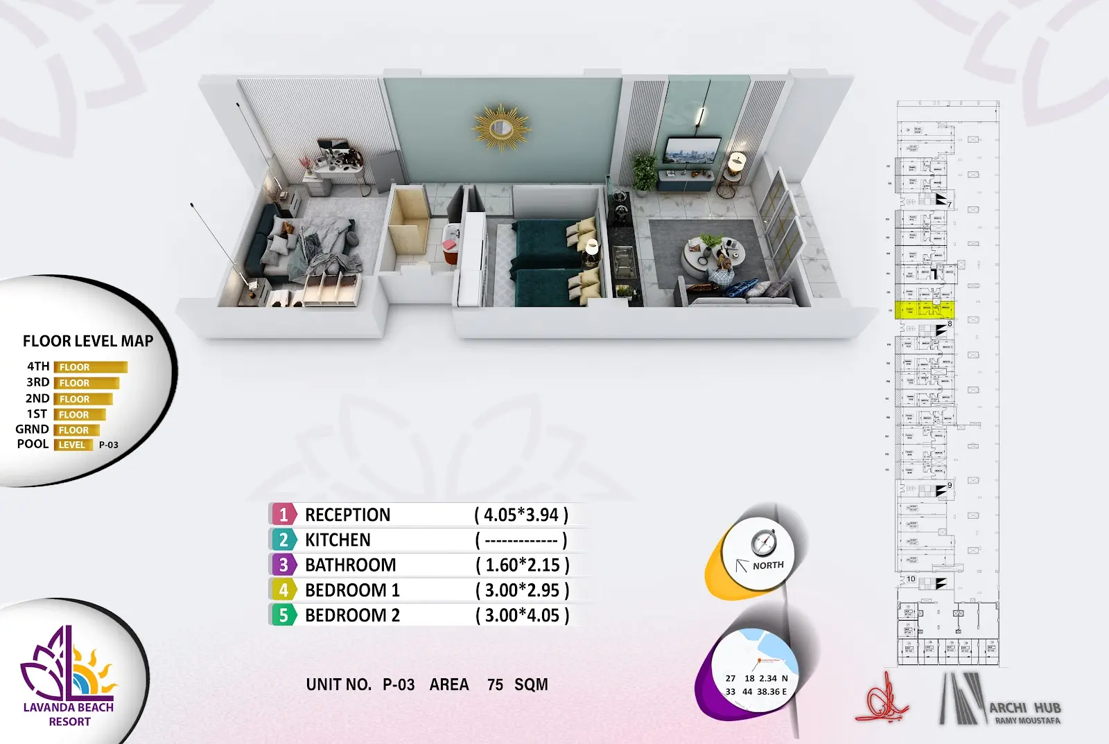2-bedroom apartment B3, building 8 — Lavanda Beach Resort