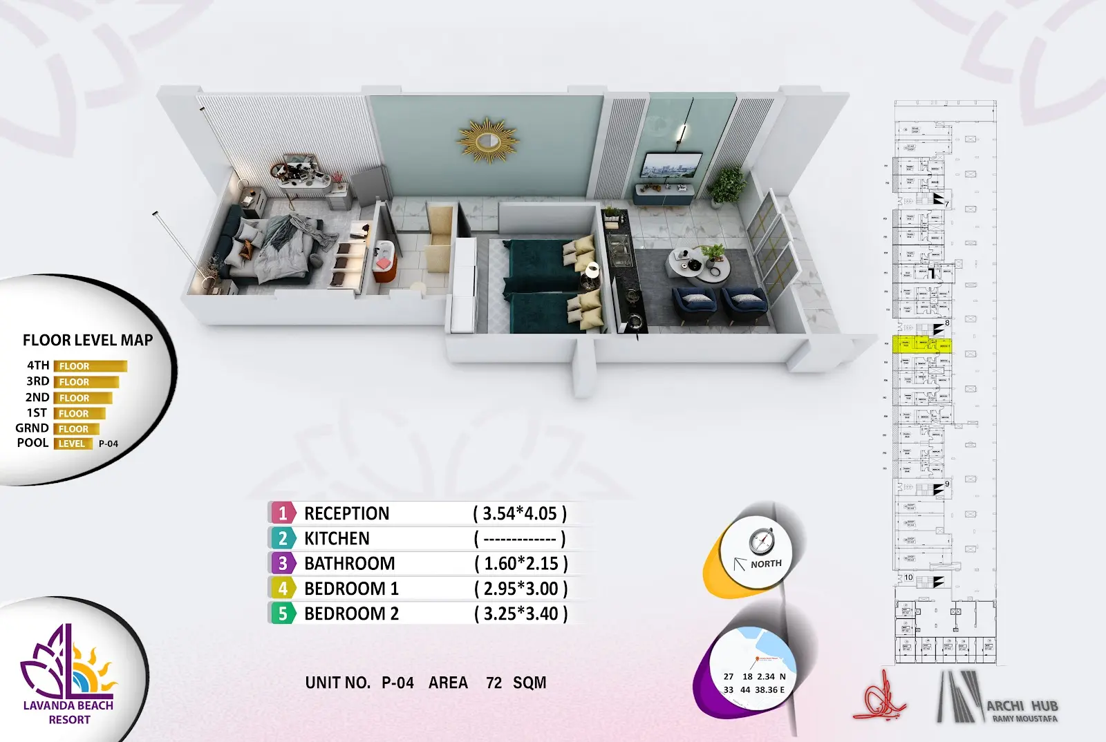 2-bedroom apartment B4, building 8 — Lavanda Beach Resort