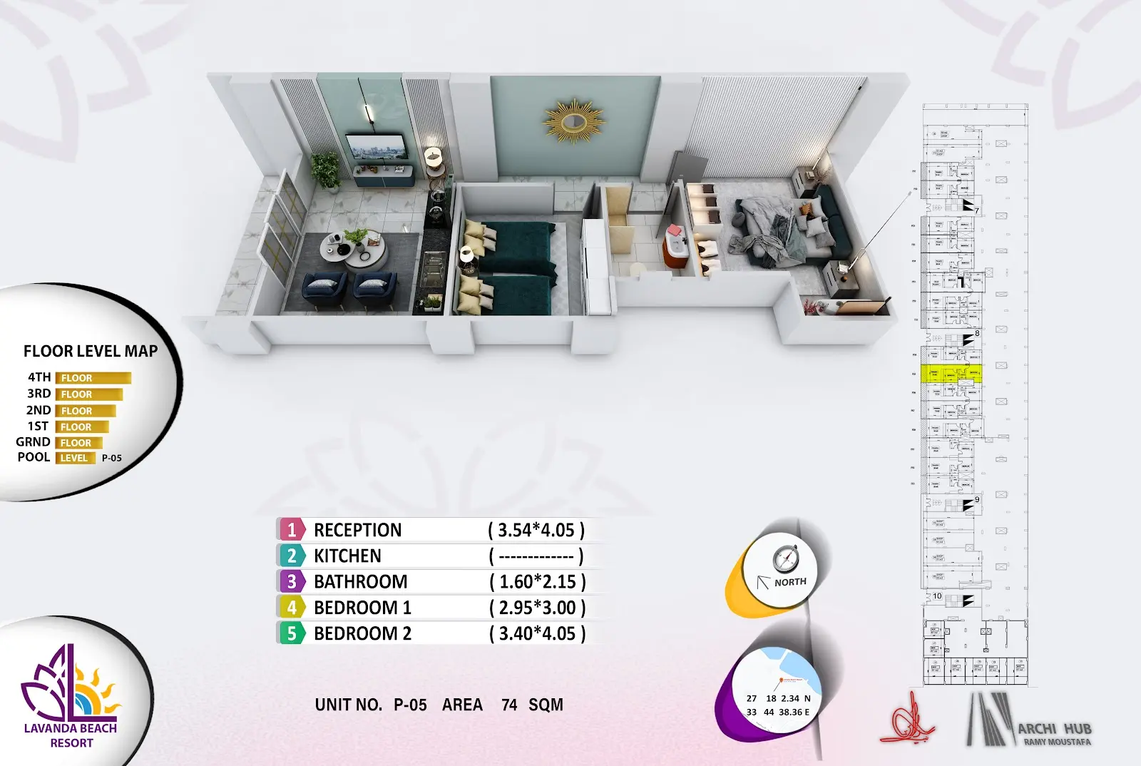 2-bedroom apartment B5, building 8 — Lavanda Beach Resort