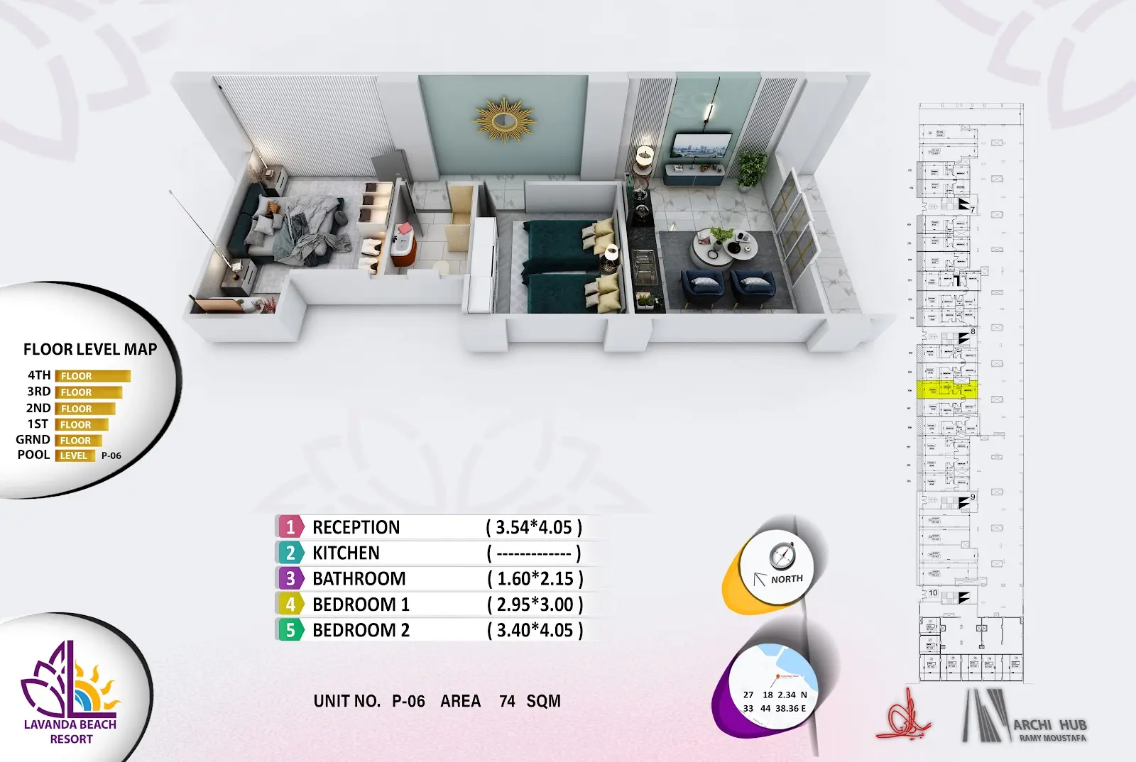 2-bedroom apartment B6, building 8 — Lavanda Beach Resort