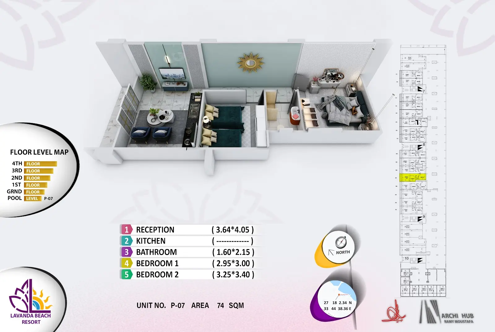 2-bedroom apartment B7, building 8 — Lavanda Beach Resort