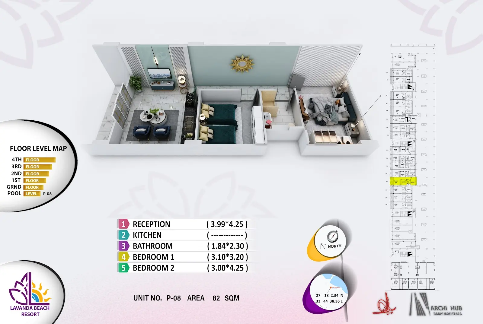 2-bedroom apartment B8, building 8 — Lavanda Beach Resort