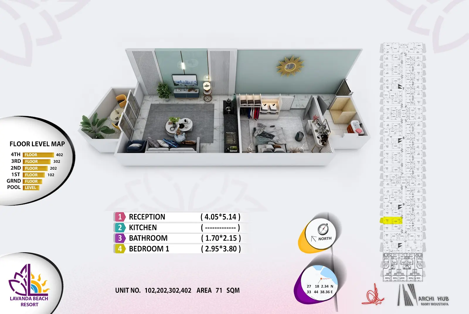 1-bedroom apartment 102, building 9 — Lavanda Beach Resort