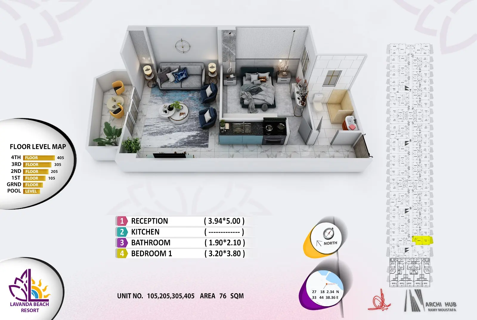1-bedroom apartment 105, building 9 — Lavanda Beach Resort