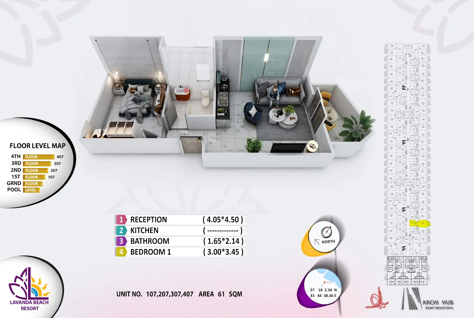 1-bedroom apartment 107, building 9 — Lavanda Beach Resort