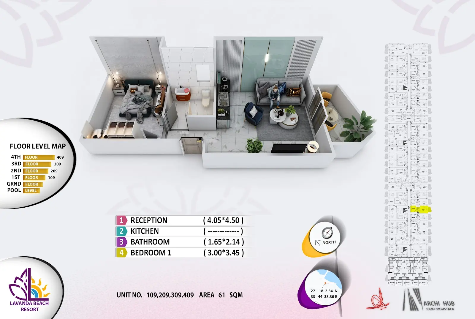 1-bedroom apartment 109, building 9 — Lavanda Beach Resort