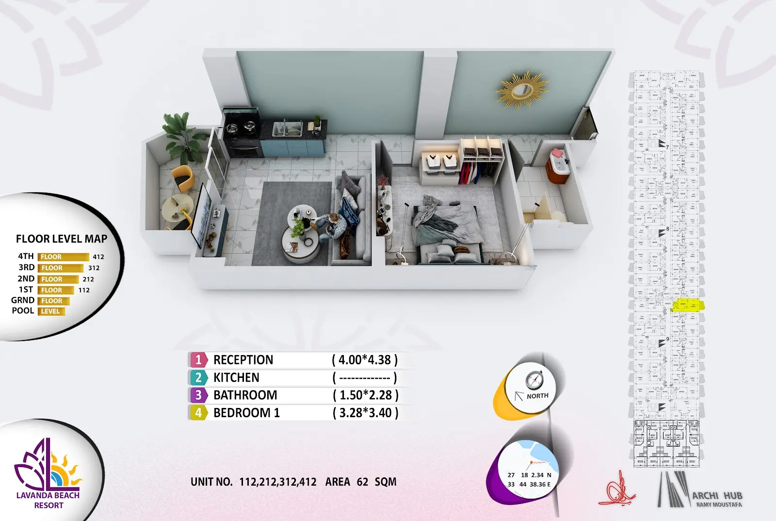 1-bedroom apartment 112, building 9 — Lavanda Beach Resort