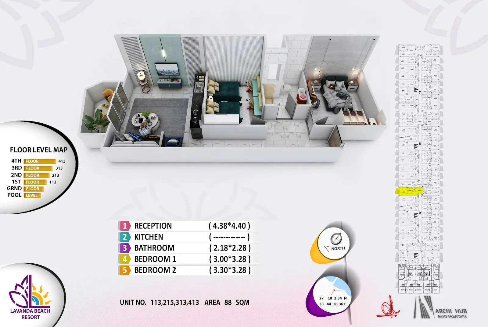 2-bedroom apartment 113, building 9 — Lavanda Beach Resort