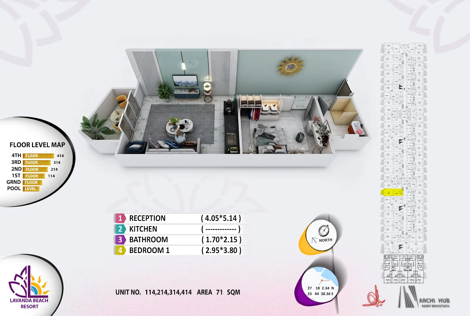1-bedroom apartment 114, building 9 — Lavanda Beach Resort