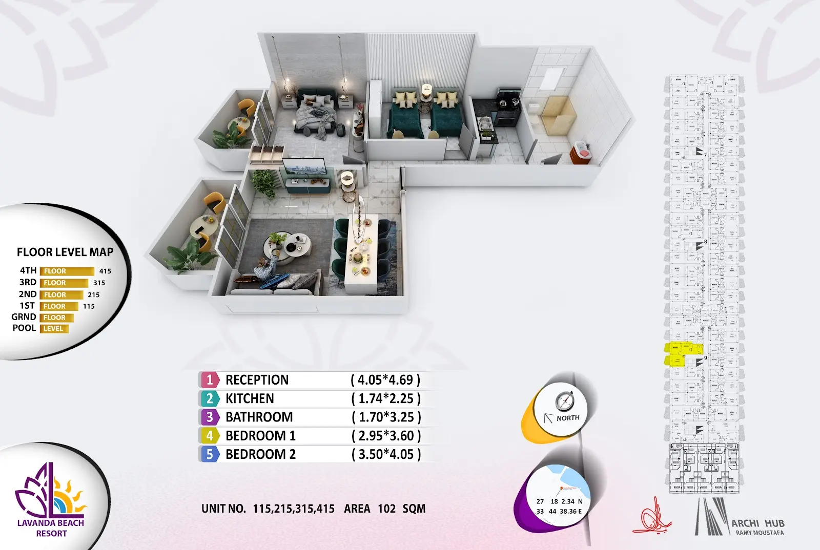 2-bedroom apartment 115, building 9 — Lavanda Beach Resort