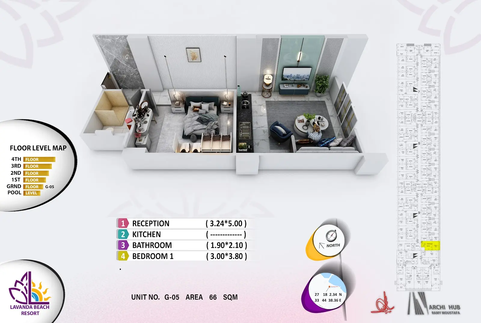 1-bedroom apartment G5, building 9 — Lavanda Beach Resort