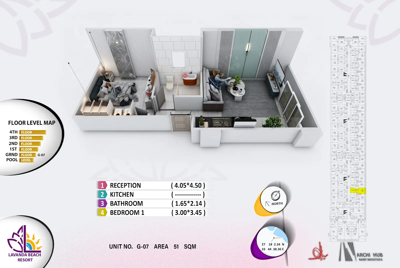 1-bedroom apartment G7, building 9 — Lavanda Beach Resort