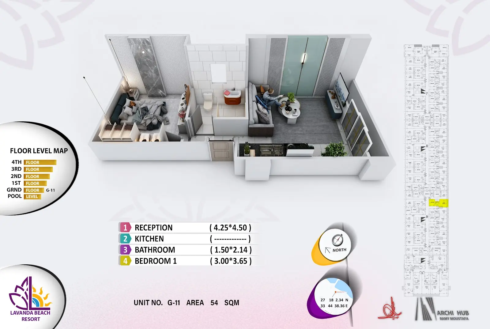1-bedroom apartment G11, building 9 — Lavanda Beach Resort