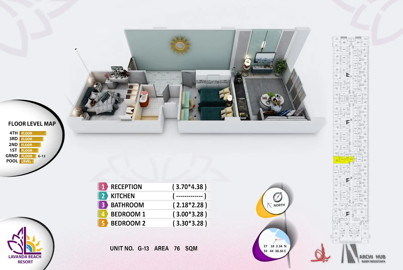 1-bedroom apartment G13, building 9 — Lavanda Beach Resort
