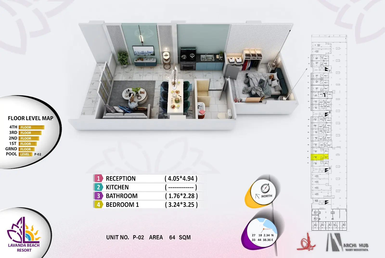 1-bedroom apartment B2, building 9 — Lavanda Beach Resort