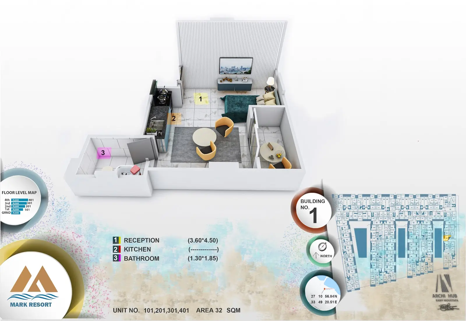 Studio apartment 301, building 1 — Mark Resort