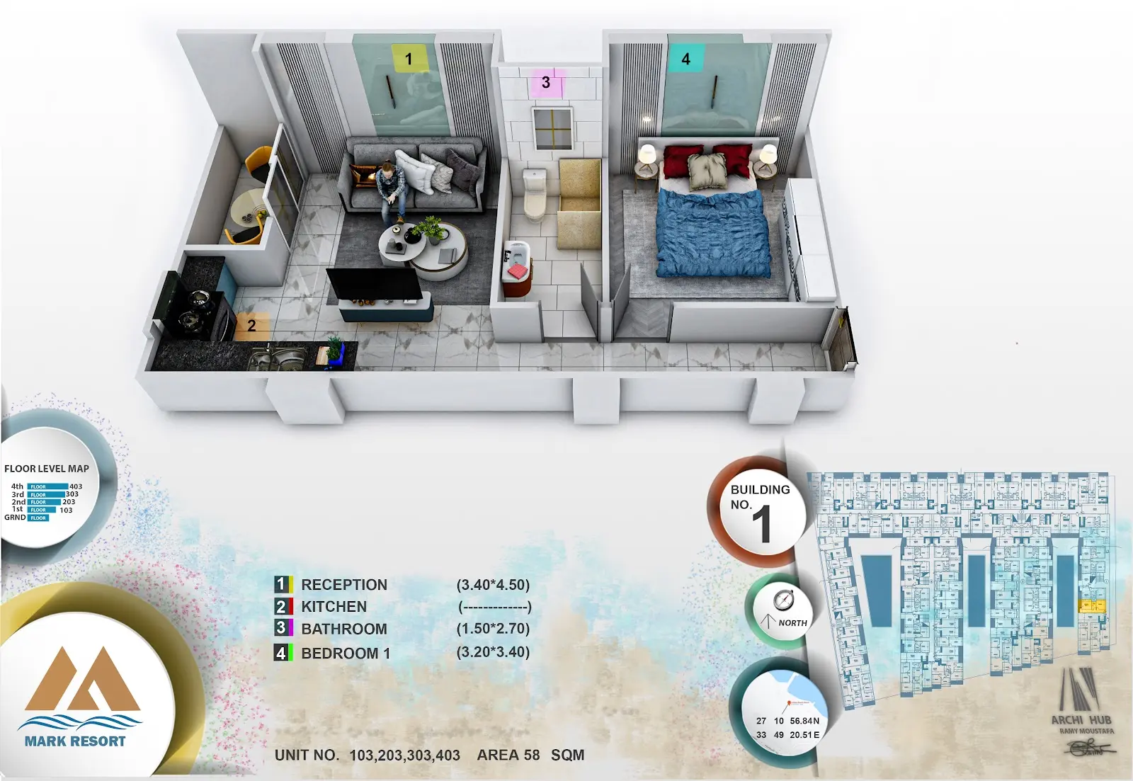 Studio apartment 103, building 1 — Mark Resort