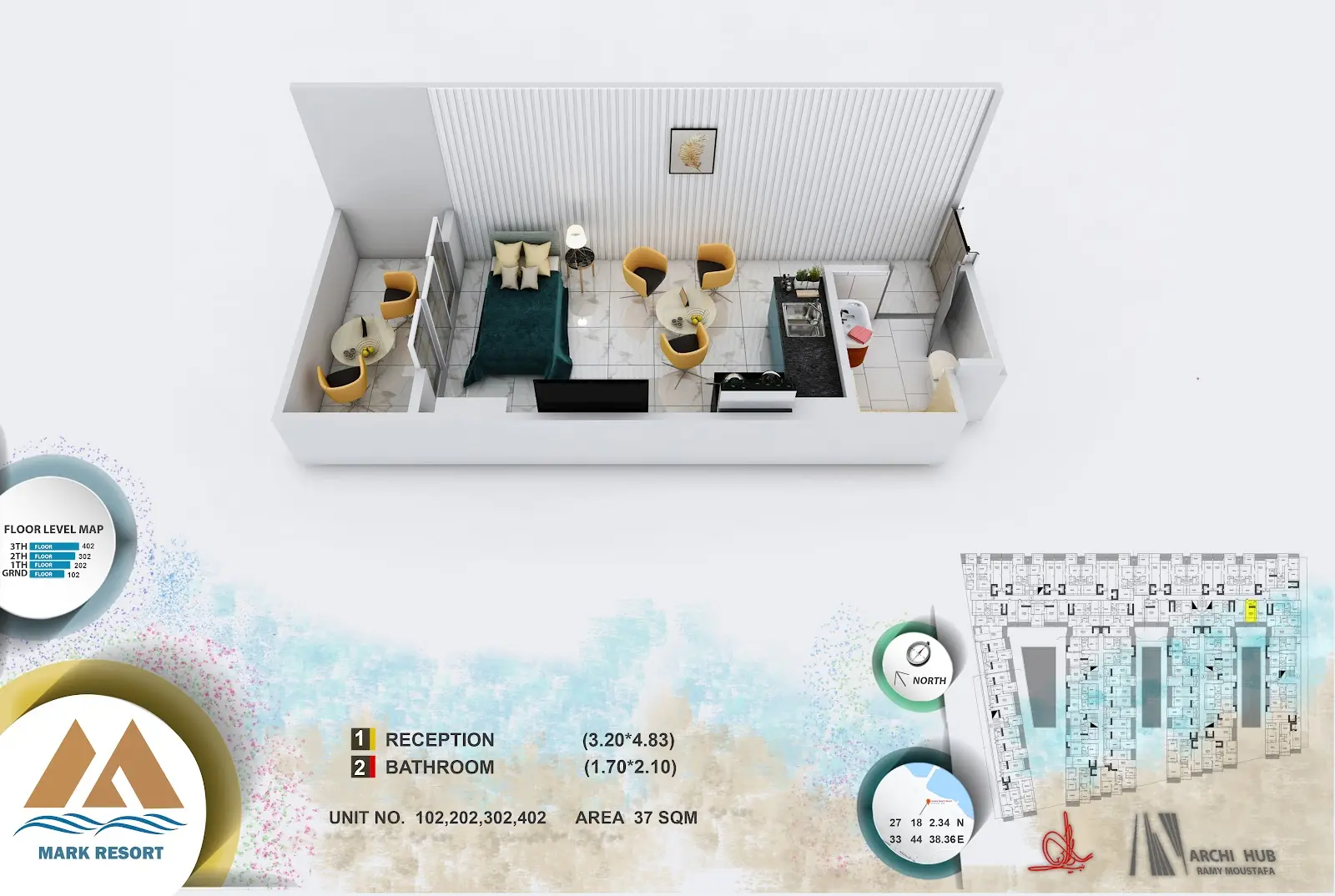 Studio apartment 402, building 2 — Mark Resort