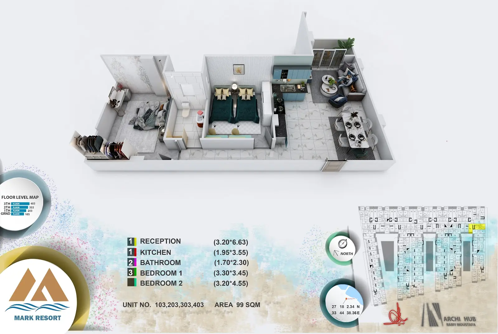 2-bedroom apartment 103, building 2 — Mark Resort