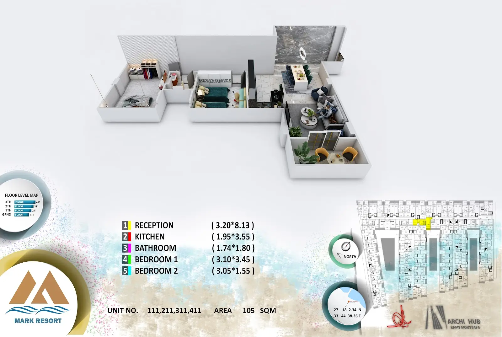 2-bedroom apartment 211, building 2 — Mark Resort