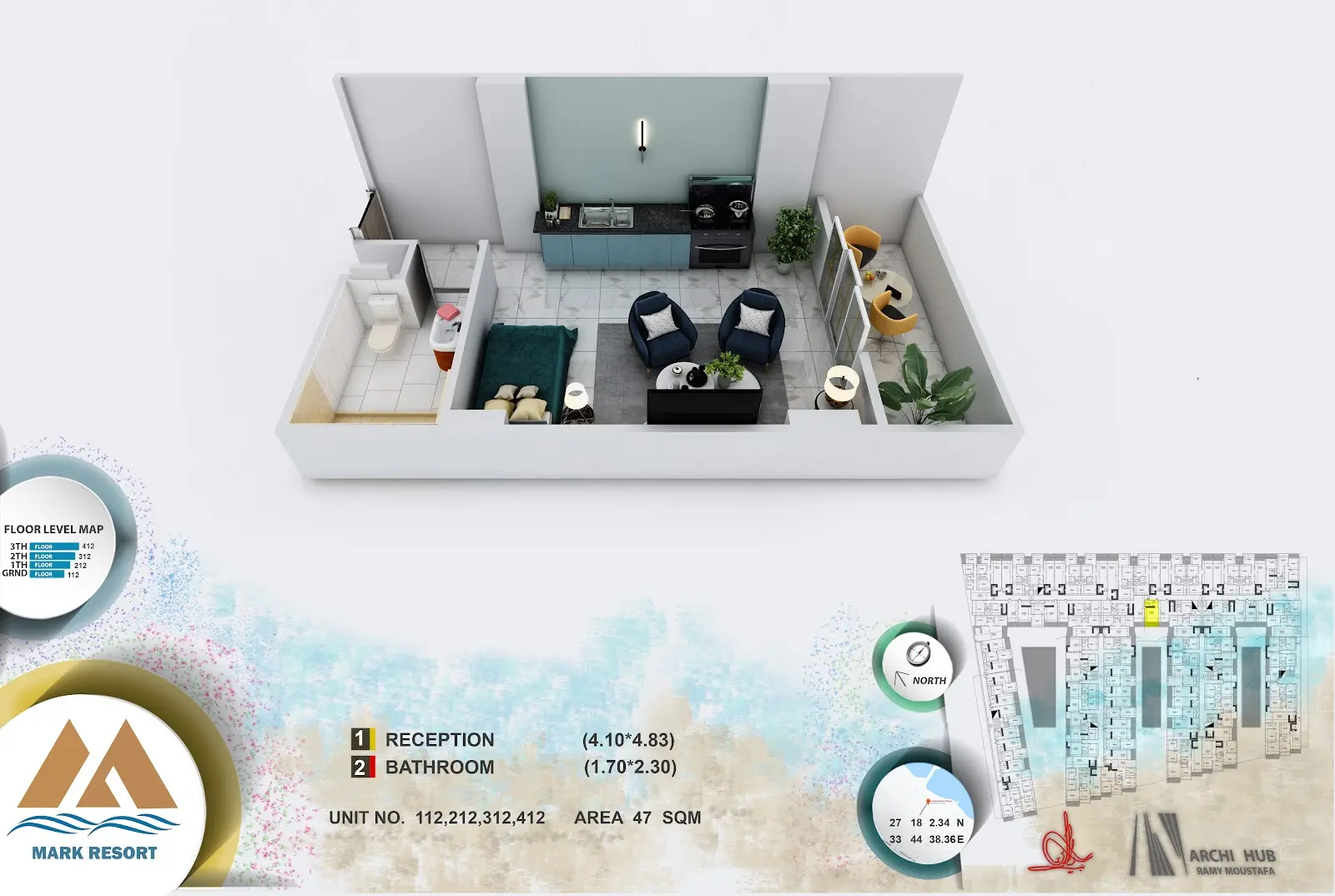 Studio apartment 112, building 2 — Mark Resort