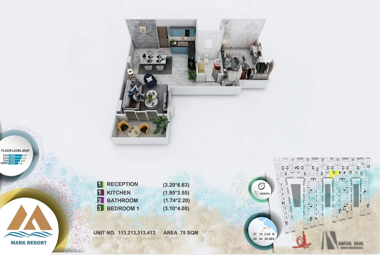 1-bedroom apartment 113, building 2 — Mark Resort