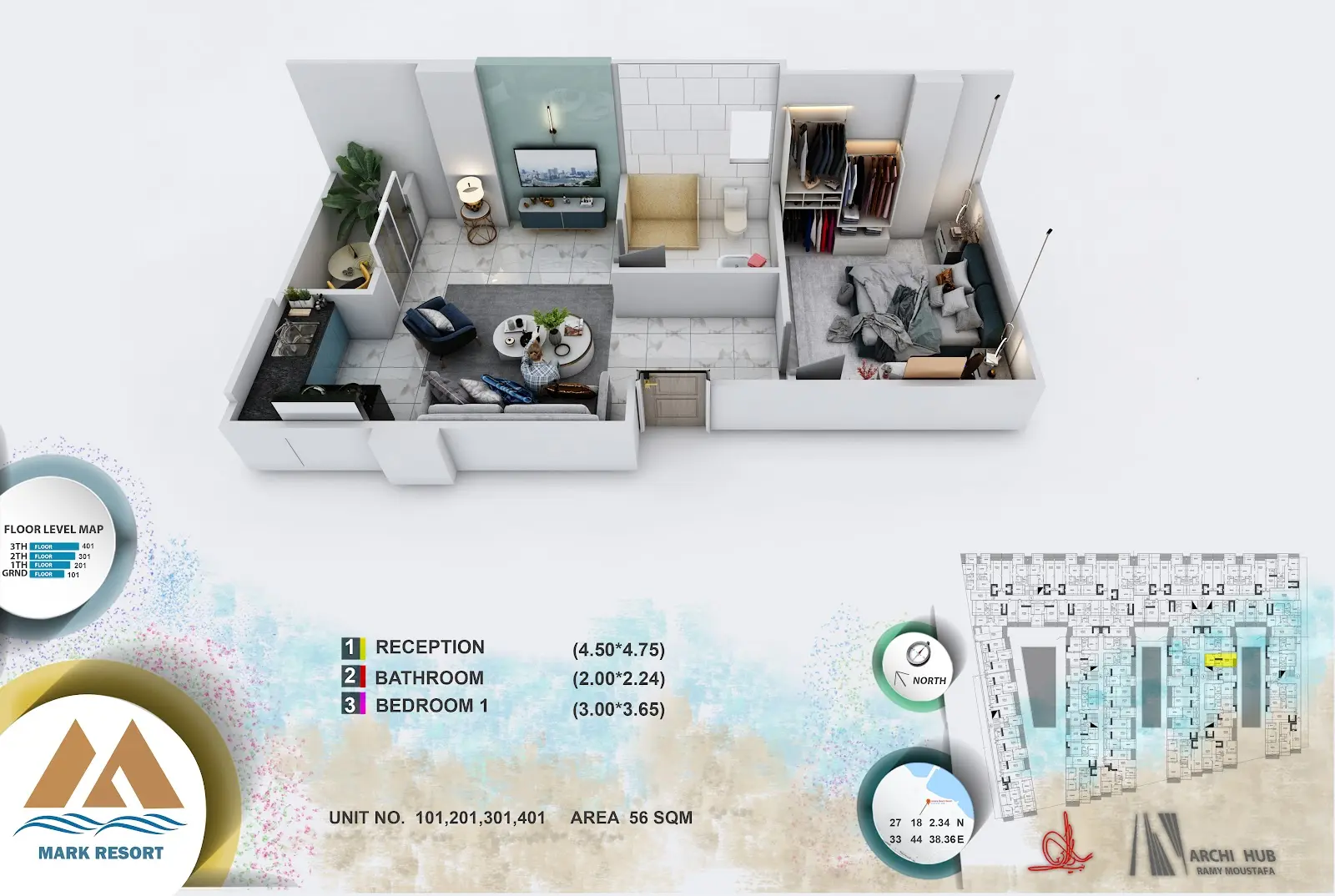 1-bedroom apartment 101, building 3 — Mark Resort