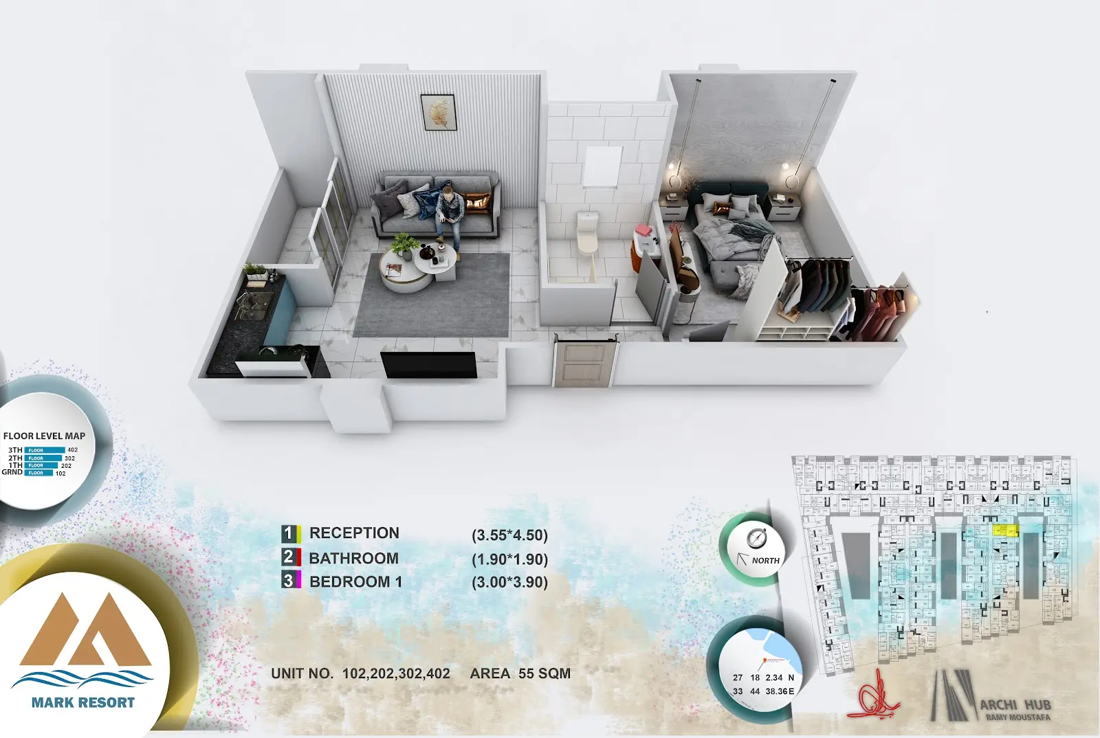 1-bedroom apartment 102, building 3 — Mark Resort