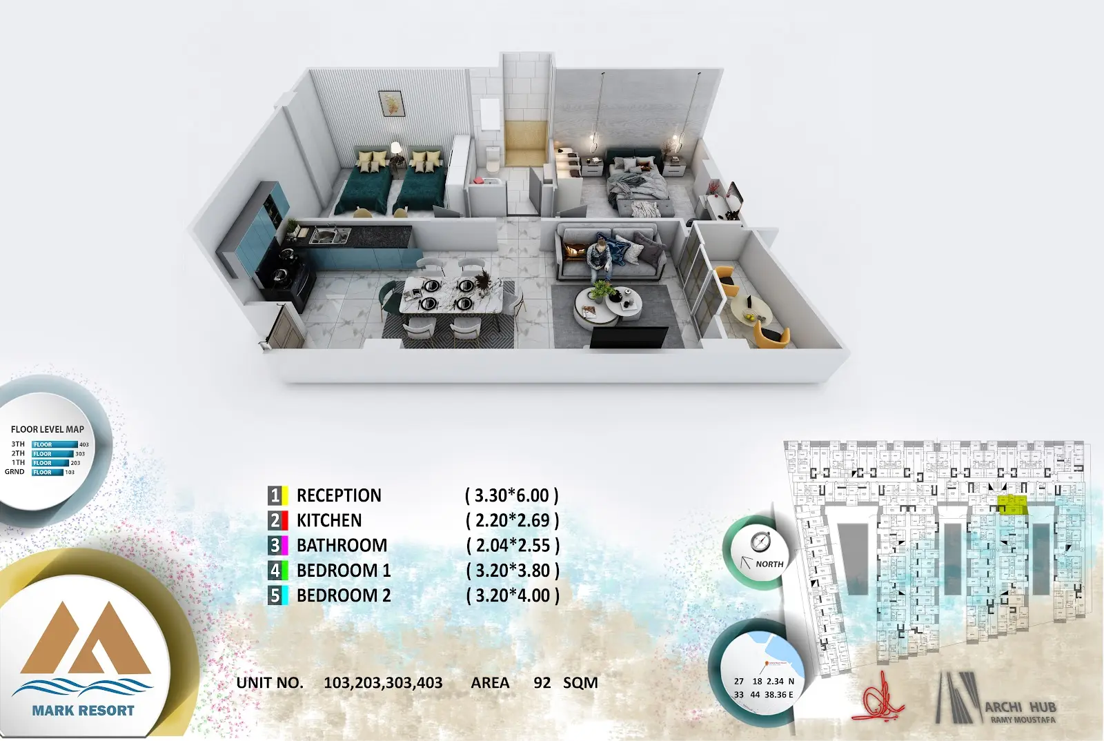 2-bedroom apartment 103, building 3 — Mark Resort