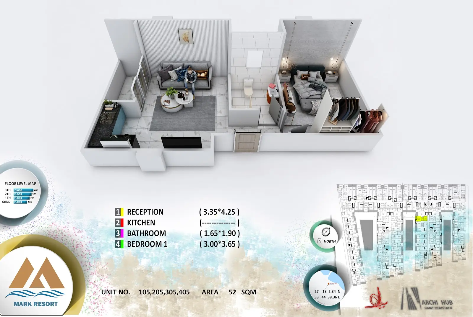 1-bedroom apartment 205, building 3 — Mark Resort