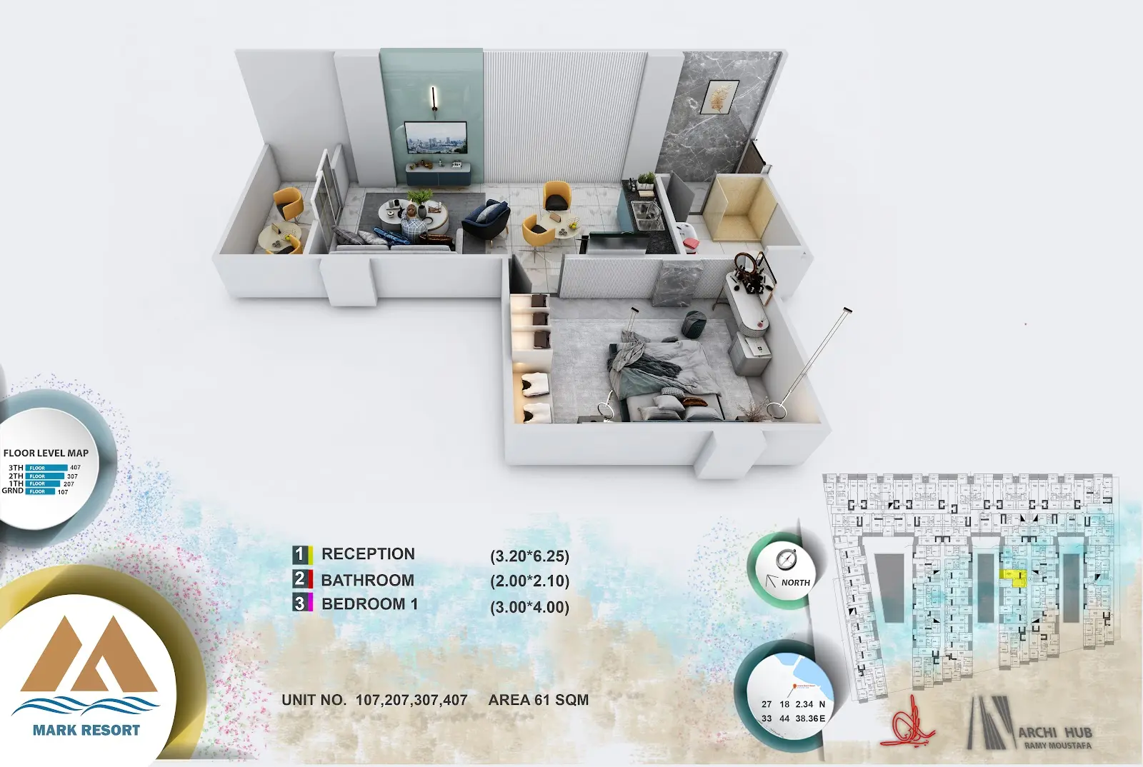 1-bedroom apartment 107, building 3 — Mark Resort