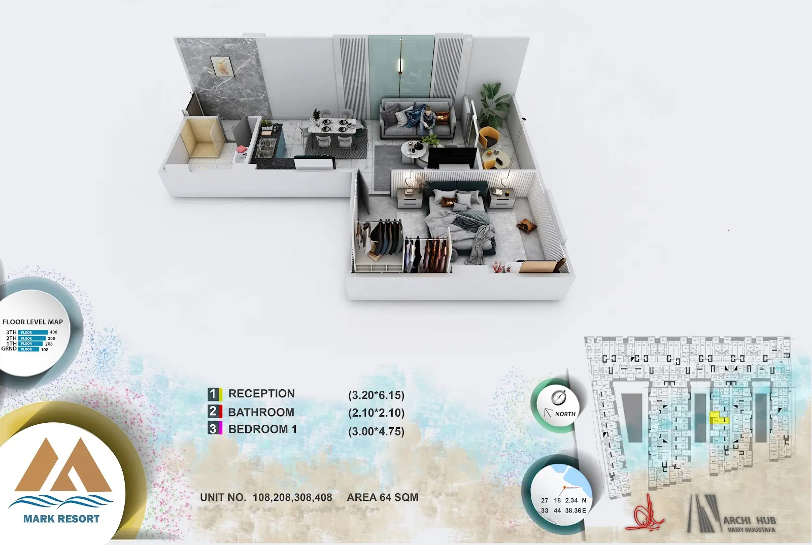 1-bedroom apartment 108, building 3 — Mark Resort