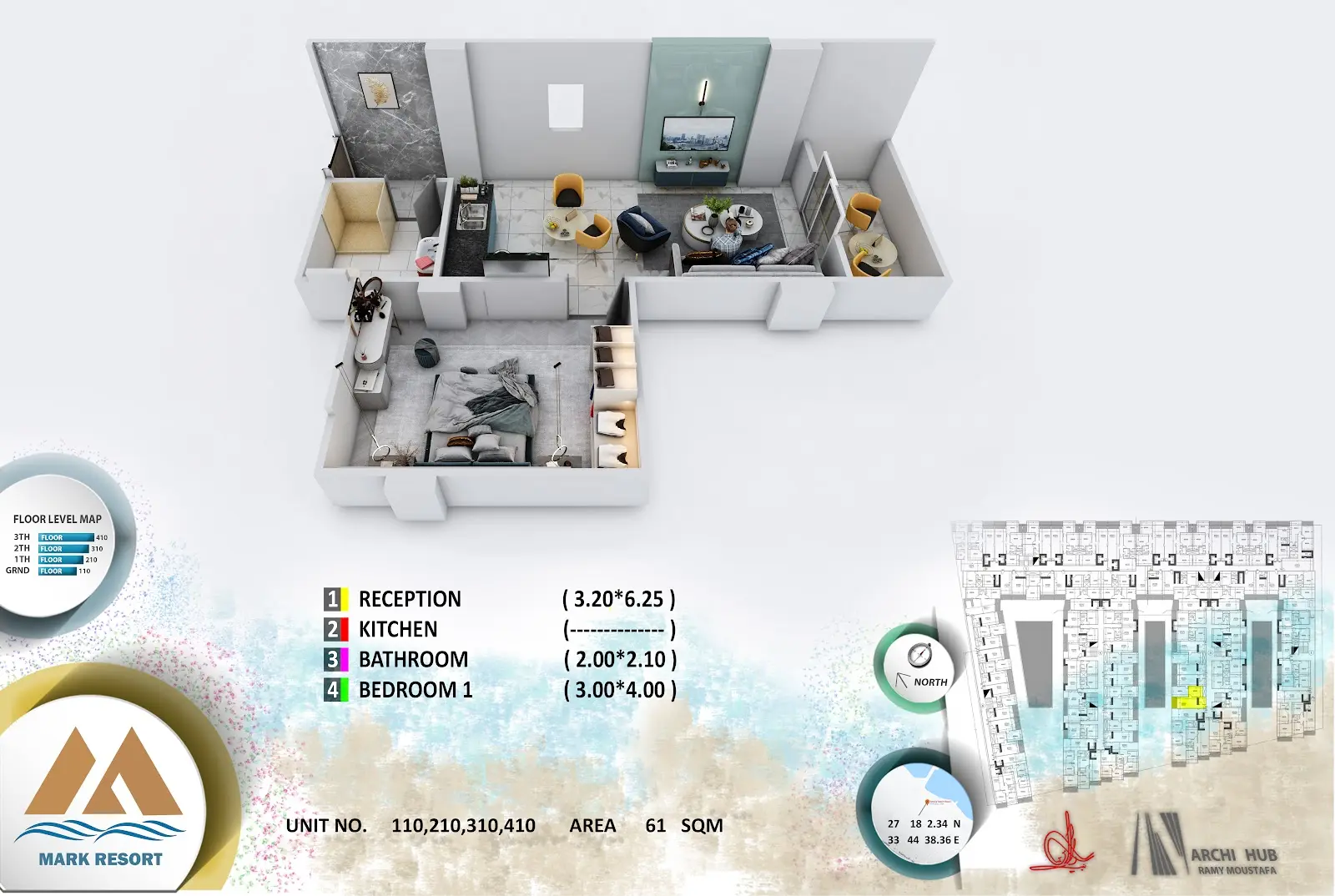 1-bedroom apartment 110, building 3 — Mark Resort
