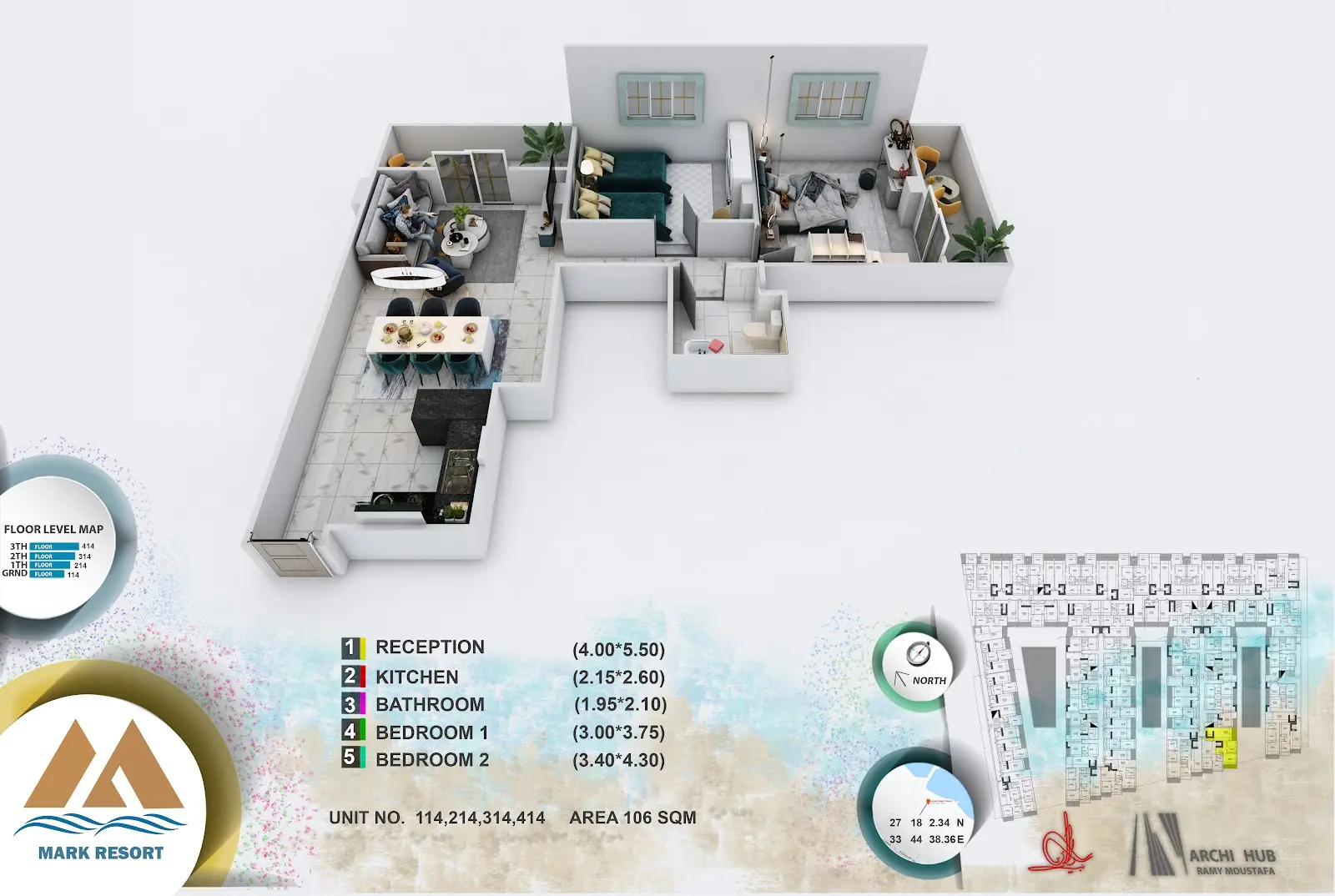 2-bedroom apartment 114, building 3 — Mark Resort
