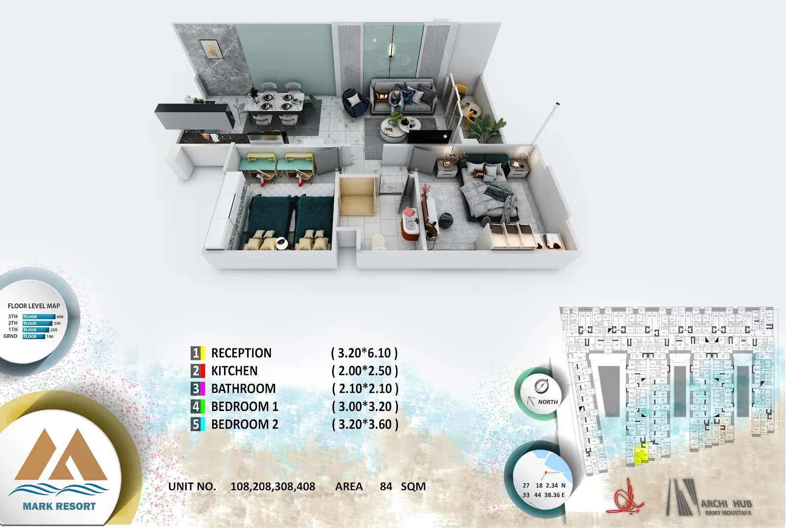 2-bedroom apartment 308, building 4 — Mark Resort