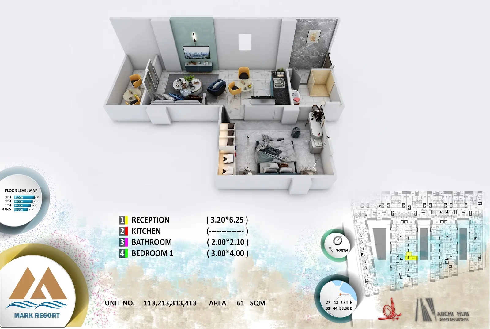 1-bedroom apartment 113, building 4 — Mark Resort