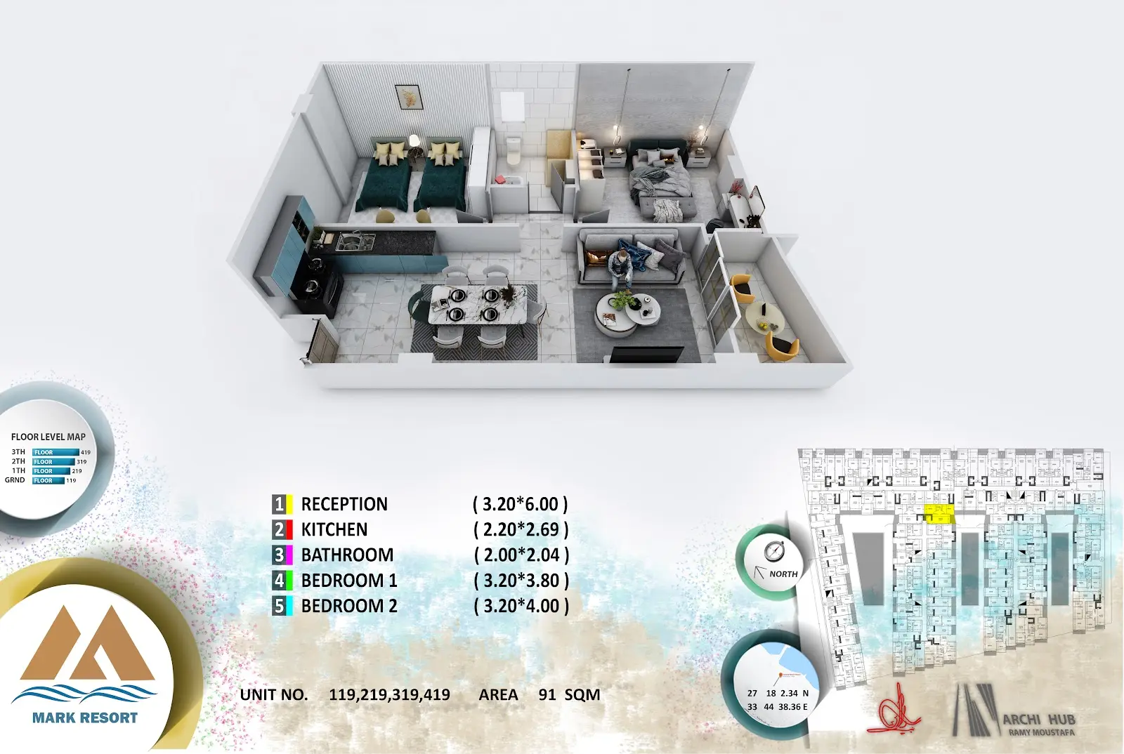 2-bedroom apartment 119, building 4 — Mark Resort