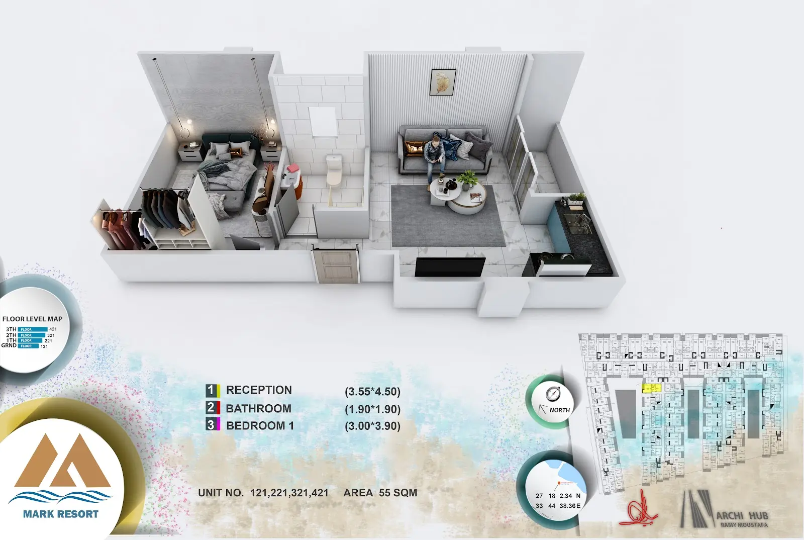 1-bedroom apartment 221, building 4 — Mark Resort