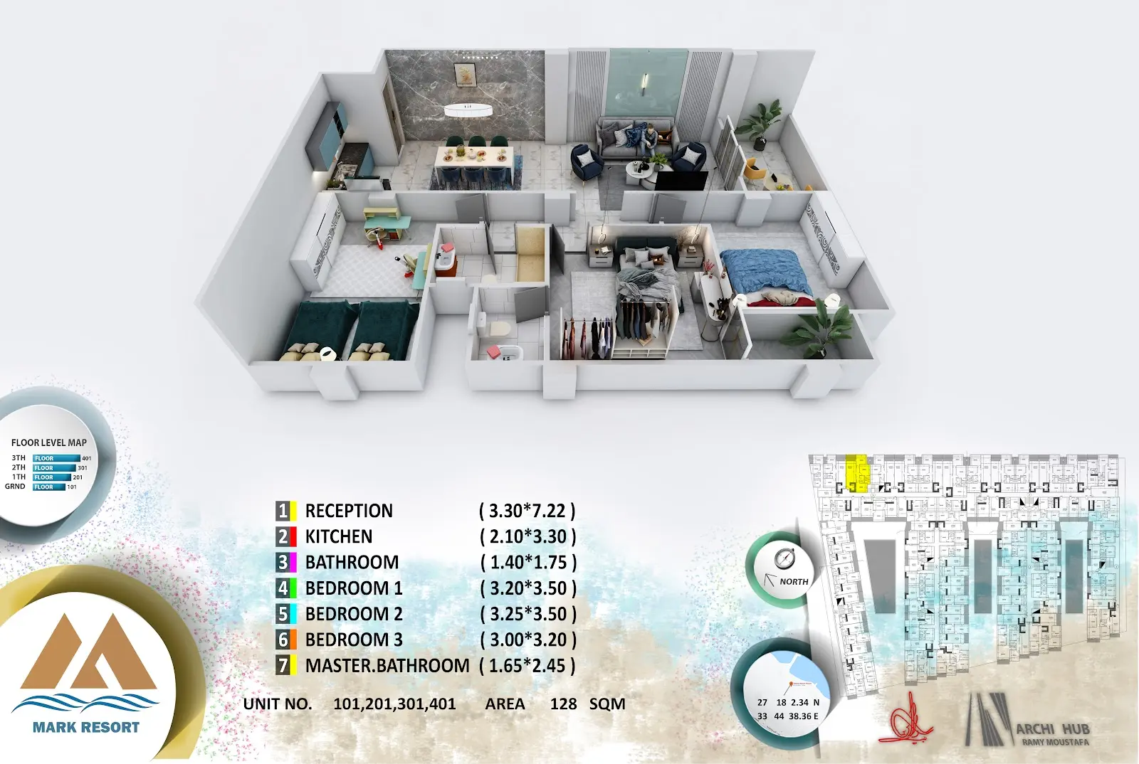 3-bedroom apartment 101, building 5 — Mark Resort