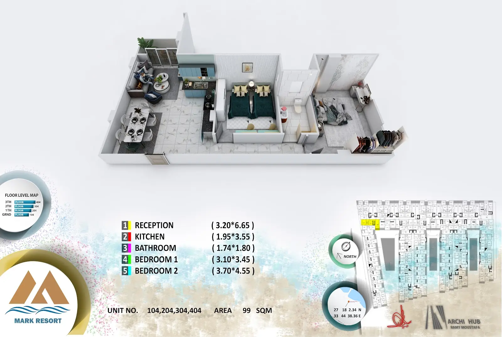 2-bedroom apartment 404, building 5 — Mark Resort