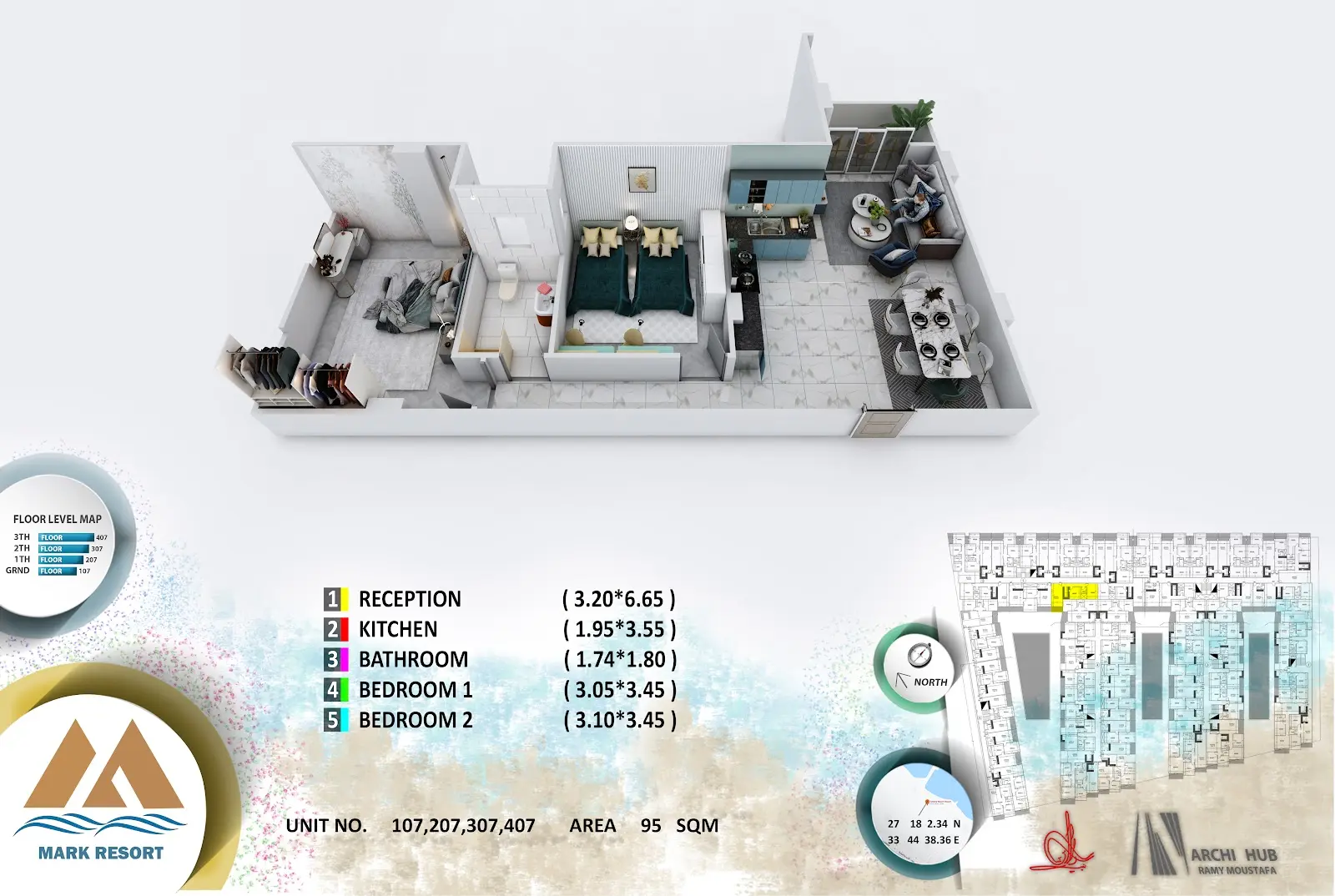 2-bedroom apartment 107, building 5 — Mark Resort