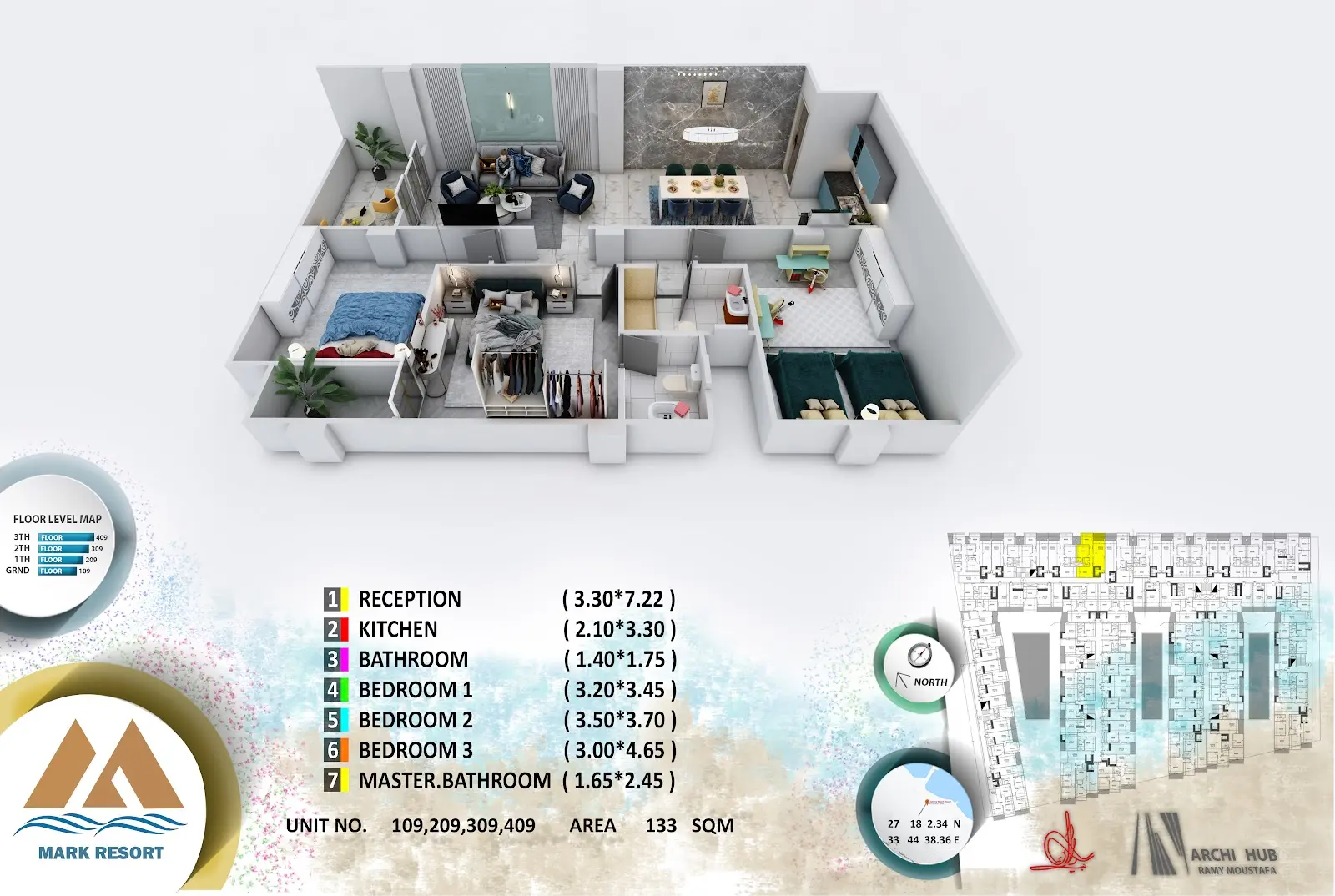 3-bedroom apartment 109, building 5 — Mark Resort