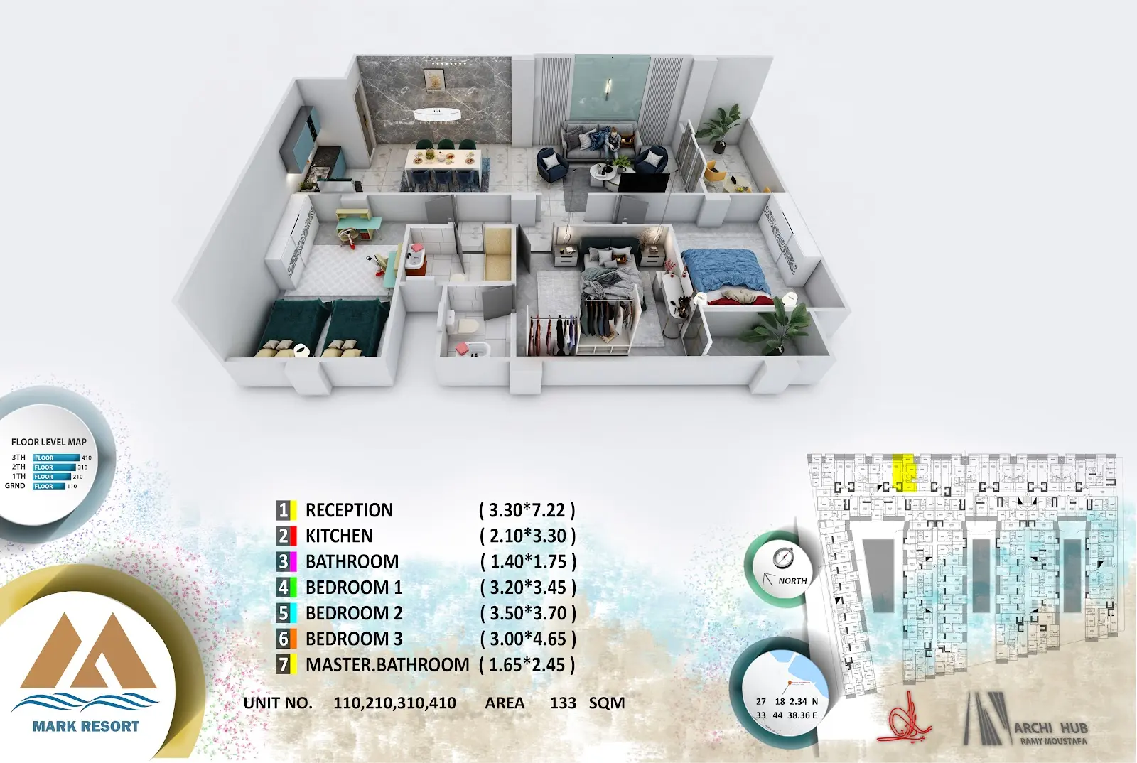 3-bedroom apartment 110, building 5 — Mark Resort