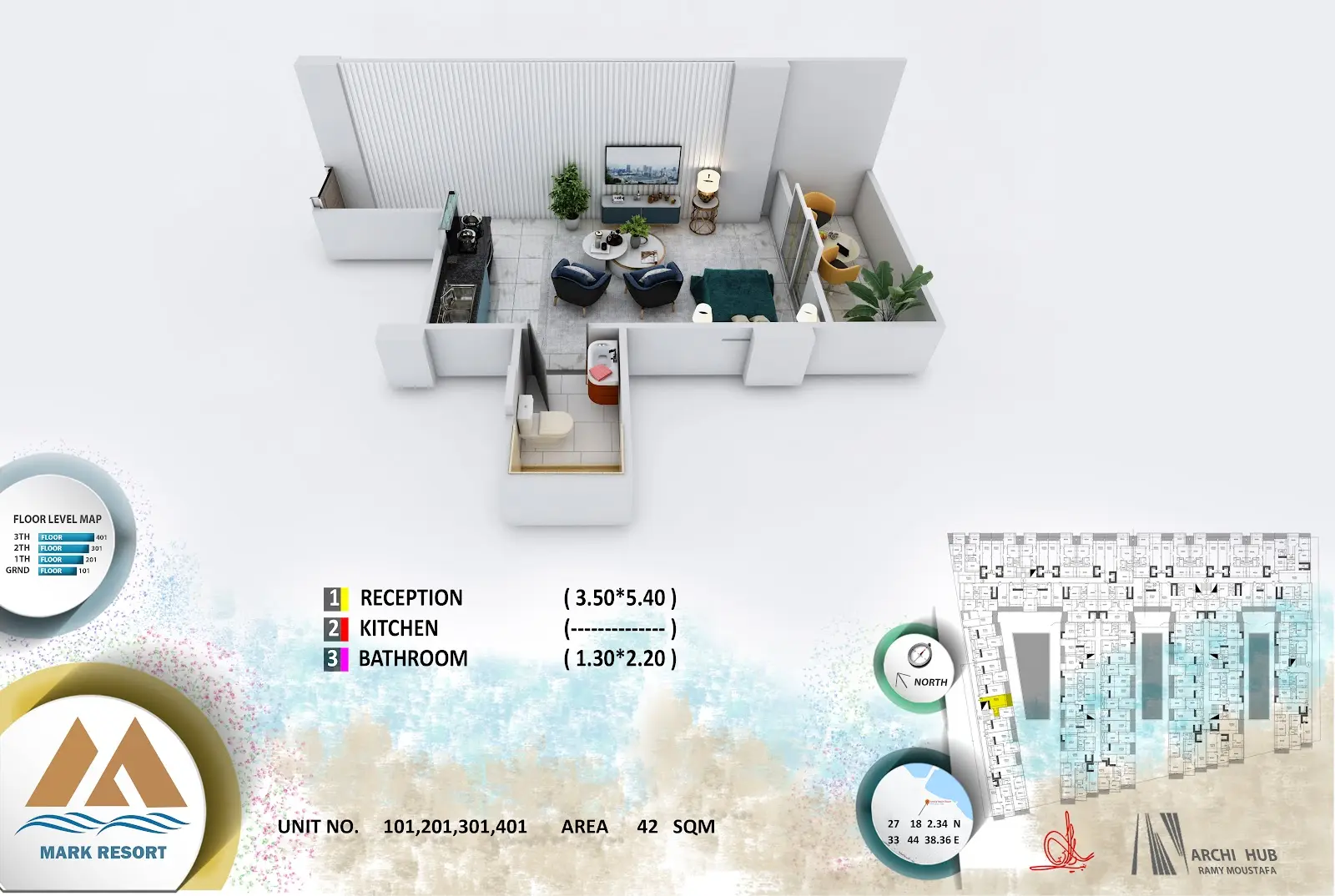 Studio apartment 401, building 6 — Mark Resort