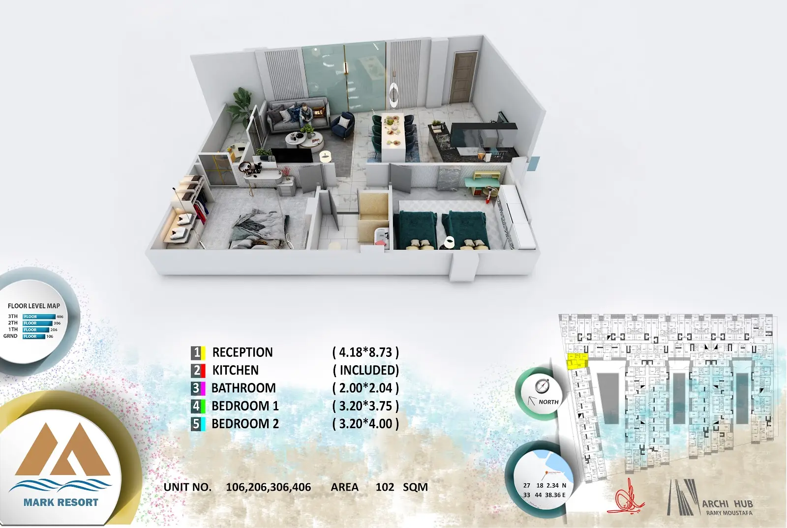 2-bedroom apartment 206, building 6 — Mark Resort